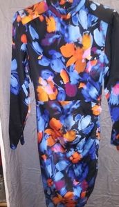 Marciano floral zip long sleeve dress